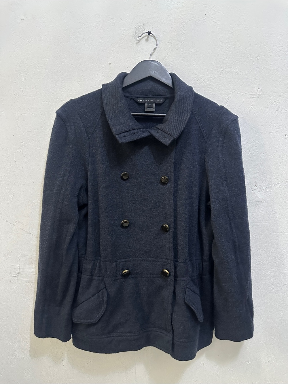 Marc by Marc Jacobs Women’s Size S Navy Blue Double-Breasted Peacoat Jacket